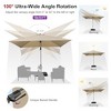 PURPLE LEAF Right-left Tilt Cantilever Umbrella with Base Patio Outdoor Swivel Umbrella with 360-degree Rotation - 3 of 4