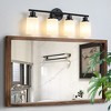 DOMETOUR Modern 4-Light Vanity Bathroom Mirror Light, Frosted Glass with Black Frame, Wall Sconce for Bathroom, Dressing Room (Bulb Not Included) - 3 of 4