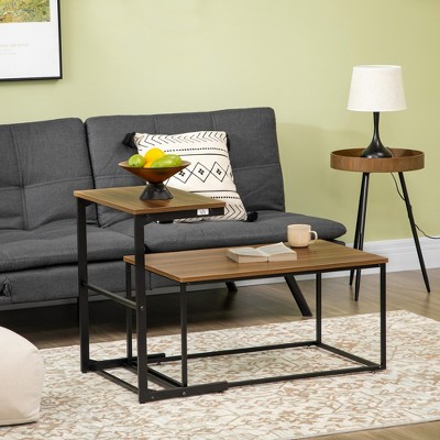 Modern Black Loop-Legged Nesting Coffee Table Set