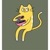 Derpy Kitty Cat With Pink Bowl Adult Long Sleeve Hoodie - 2 of 2