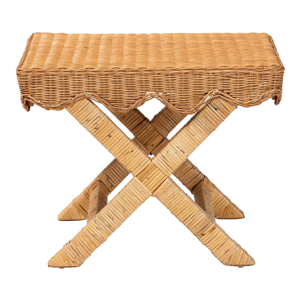 bali & pari Modesta Natural Rattan Accent Bench Light Honey - thumbnail 5