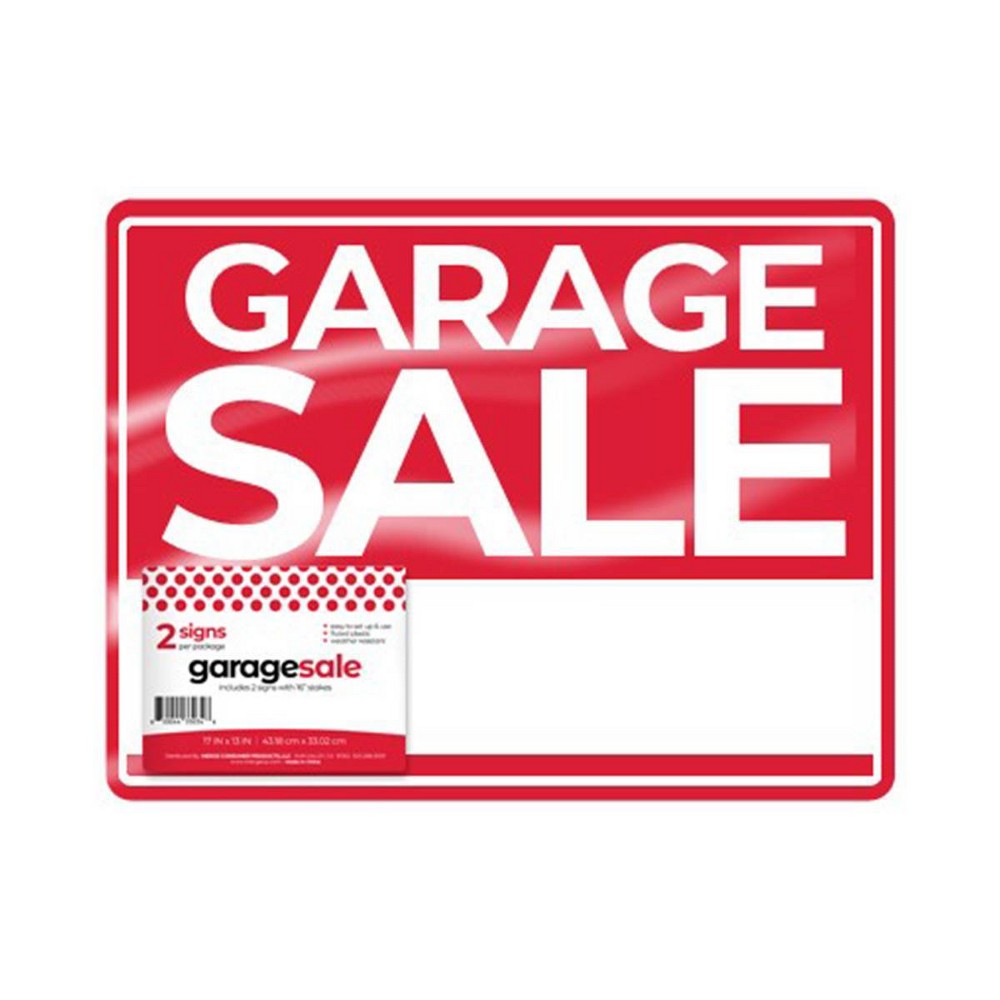 Photos - Wallpaper Natural Home 2pk Garage Sale Signs