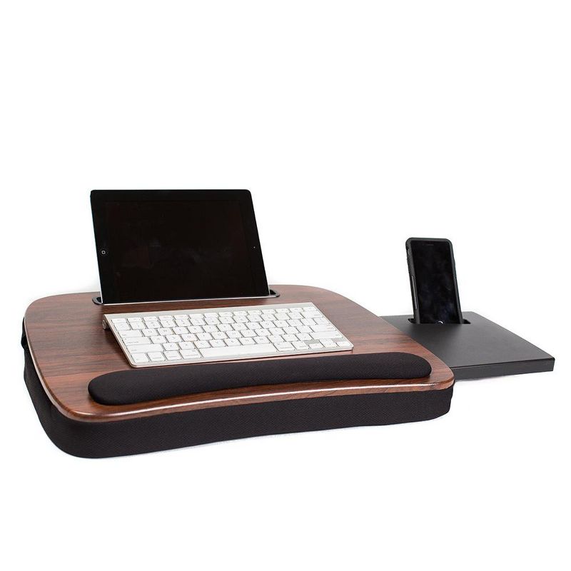 Sofia + Sam Multi Tasking Memory Foam Lap Desk (Brown Wood Top) - Supports Laptops Up to 15 Inches, 4 of 8