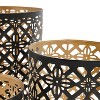 AZL1 Life Concept Decorative Lantern Set of 3 Moroccan Metal Pierced Aesthetic Modern Design for Indoor Outdoor Display, Black, 14"*8"*8" - 4 of 4