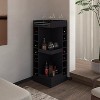Vynxaria Black Corner Bar Cabinet with Wine Rack, Open Shelf, Modern Design - 2 of 4