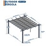 Woodgrain Aluminium Pergola Upgraded Retractable Outdoor Pergola with Canopy Modern Gazebo for Backyard, Patio, Porch, Grape Trellis - 3 of 4