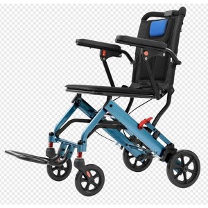 Ultra Lightweight Transport Wheelchair, Folding Portable Chair with Locking Handbrake, Flip Armrests & Swing Footrests - 1 of 4