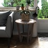 JIONJOY Farmhouse End Table - Round Vintage Grey Side Table with Storage Shelf, French Country Decor for Living Room & Small Spaces - 2 of 2