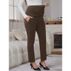 INSPIRE CHIC Women's Maternity Pants for Work Over the Belly High Waisted Office Pregnancy Trousers with Pockets - 3 of 4