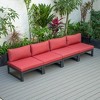 LeisureMod Chelsea 4-Piece Outdoor Patio Sectional Set – Black Powder-Coated Aluminum, Cushions, Weather-Resistant - 2 of 4