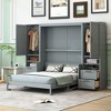 Queen Size Murphy Bed with Closet, Drawers and Shelves - 2 of 4
