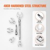 VEVOR Crowfoot Wrench Set, 3/8" Drive 20-Piece Crows Foot Wrench Set with 2 Extension Bars and EVA Tool Organizer, Silver - 4 of 4