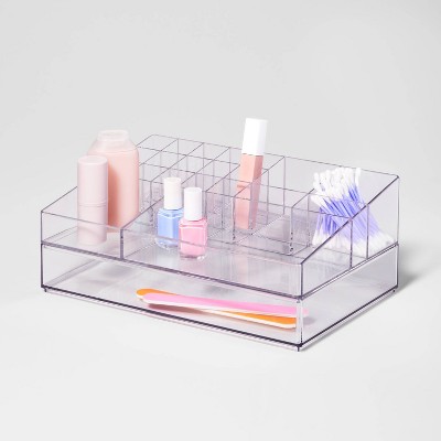 Extra Large Bathroom Plastic Tiered Cosmetic Organizer Clear - Brightroom&#8482;_1