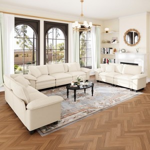Captiva Designs Cloud Modular Sectional Sofa Set, 3-Piece 7-Seater Upholstered Couches for Living Room - 1 of 4