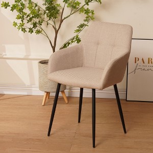 GDFStudio Ulani Modern Upholstered Dining Chairs with Metal Frame and Curved Backrest (Set of 2) - 1 of 4