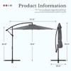 JIONJOY 10ft Cantilever Patio Umbrella - 90° Auto-Tilt, 8 Steel Ribs & UPF 50+ Sun Protection, Waterproof Outdoor Market Umbrella with Cross Base - 2 of 4