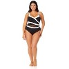 Women's Plus Mesh Around Mesh Insert One Piece Swimsuit - 3 of 4