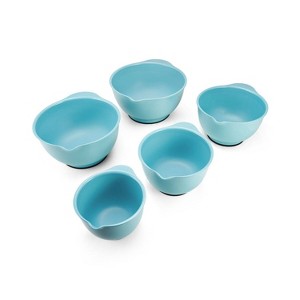 KitchenAid Set of 5 Mixing Bowls Aqua Sky: Plastic Nesting Bowls, Easy-Pour Spout, Dishwasher-Safe - 1 of 4