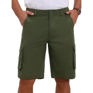 INSPIRE CHIC Men's Multi-Pockets Cotton Casual Camping Fishing Cargo Shorts - 1 of 4