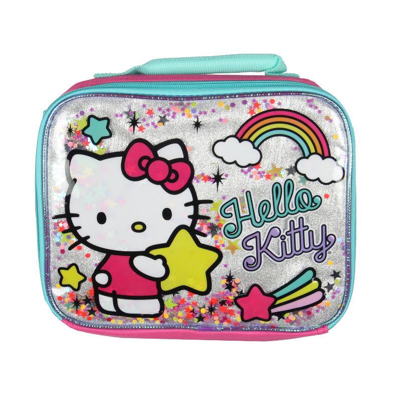 Hello Kitty Glitter 2 Piece School Travel Backpack Set For Girls With Lunch Bag Multicoloured, 5 of 7