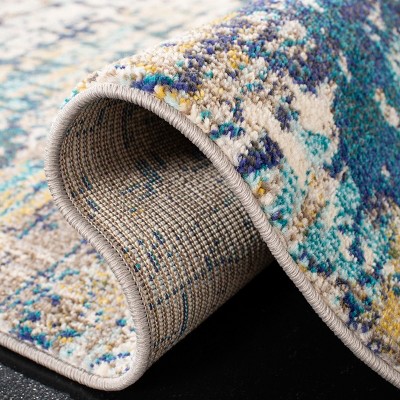 Madison Cream/Blue 9' x 12' Easy-Care Synthetic Area Rug