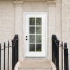 Lirago 8 Lite Clear Glass Fiberglass Front Doors 36  inch  x 80  inch  Right Hand Inswing with 4 9/16 inch  White Primed Knock Down Jamb - 3 of 4