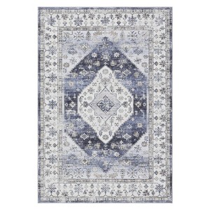 COZONY Vintage Washable Accent Area Rug - Non-Slip Low Pile Oriental Print, Soft Foldable Indoor Carpet for Living Room Dining Room Bedroom Office - 1 of 4