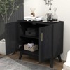 APRILSOUL 31.50"Mid Century Modern Fluted Sideboard Cabinet with Adjustable Shelves & Solid Wood Legs - 3 of 4