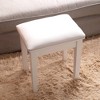 Vanity Stool With Non-slip Mat Solid Wood Legs, PU Leather Surface, Sponge Pad Weight Capacity Up To 264 Pounds Makeup Bench Dressing Stool - 2 of 4