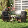 Costway 3 PCS Patio Swivel Rocker Set Gliding Bistro Furniture Set with Tempered Glass Table Beige/Gray/Black - 4 of 4