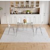 5/7 Piece Dining Table Set for 4/6, Glass Dining Set Kitchen Table Set with 4/6 Transparent Plastic Dining Chairs - ModernLuxe - 2 of 4
