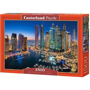 1500 Piece Jigsaw Puzzle, Skyscrapers of Dubai, Citi lights, Emirates, Adult Puzzles, Castorland C-151813-2 - 1 of 4