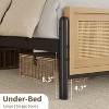 Boho Bed Frame with Natural Rattan Headboard and Footboard, Wooden Platform Bed No Box Spring Needed, 14 inch Noise-Free Easy Assemble - 4 of 4