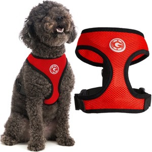 Gooby Soft Mesh Harness, Small Dog Harness with Breathable Mesh, Red, Large - 1 of 1