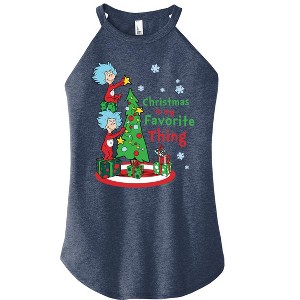 Women's - Dr. Seuss - Christmas Is A Family Thing Graphic High Neck Tank - 1 of 4
