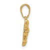 Black Bow Jewelry 14k Yellow Gold Mini Textured Poodle Pendant - 2 of 4