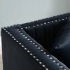 Contemporary Velvet Loveseat, Vertical Channel Tufted 2-Seater Sofa for Living Room and Apartment, Includes 2 Pillows - 4 of 4