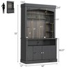 Coffee Bar Cabinet with LED Lights 72" Tall Buffet Cabinet with Storage  Kitchen Sideboard Coffee Hutch with Microwave Stand/Wine Rack/Glass Shelf - 2 of 4