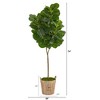 Nearly Natural 74-in Fiddle leaf Fig Artificial Tree in Farmhouse Planter - 2 of 4
