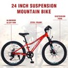 YONWAY 24 inch Mountain Bike With 6-speed Adjustable Seat, Fork High Carbon Steel Frame Bicycle,With Dual Disc Brake,Teenager Bicycle,For Boys Girls - 3 of 4