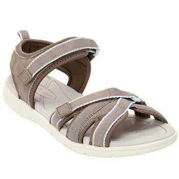 Comfortview Women's Wide Width Gia Footbed Sandal - 8 W, Silver : Target