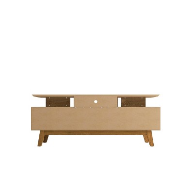 Rustic Brown Mid-Century Modern 70'' TV Stand with Cabinet Storage