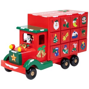 Northlight Advent Calendar Storage Truck Christmas Decoration - 14" - Red - 1 of 4