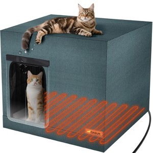 JOEJOY Waterproof Outdoor Cat House with Heating Pad, Sturdy & Safe Pet Shelter for Cats, Easy to Carry Heated Cat House for Outdoor Use - 1 of 4