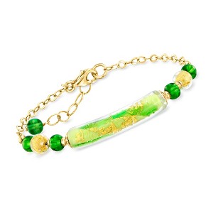 Ross-Simons Italian Multicolored Murano Glass Bead Bracelet in 18kt Gold Over Sterling Size 7 - 1 of 3