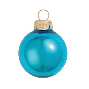 Northlight Shiny Finish Glass Christmas Ball Ornament - 7" (180mm) - Teal Blue - 1 of 4