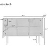 White Wood Rectangular Minimalist Sideboard Buffet Cabinet Accent Cabinet with 3 Doors Shelves Buffet Cabinet for Entryway Kitchen - 2 of 4