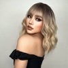 Jessie's Wig 14Inch Bob Wig With Bangs Synthetic Hair Gradient Blonde1 Pc/Pack - 4 of 4