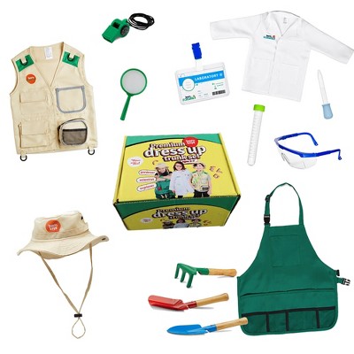 Bintiva Dress Up / Drama Play Trunk Set, Scientist-Explorer-Gardening