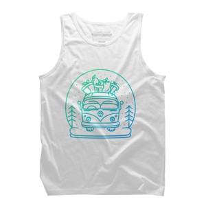Men's Design By Humans Christmas Van By VEKTORKITA Tank Top - 1 of 3